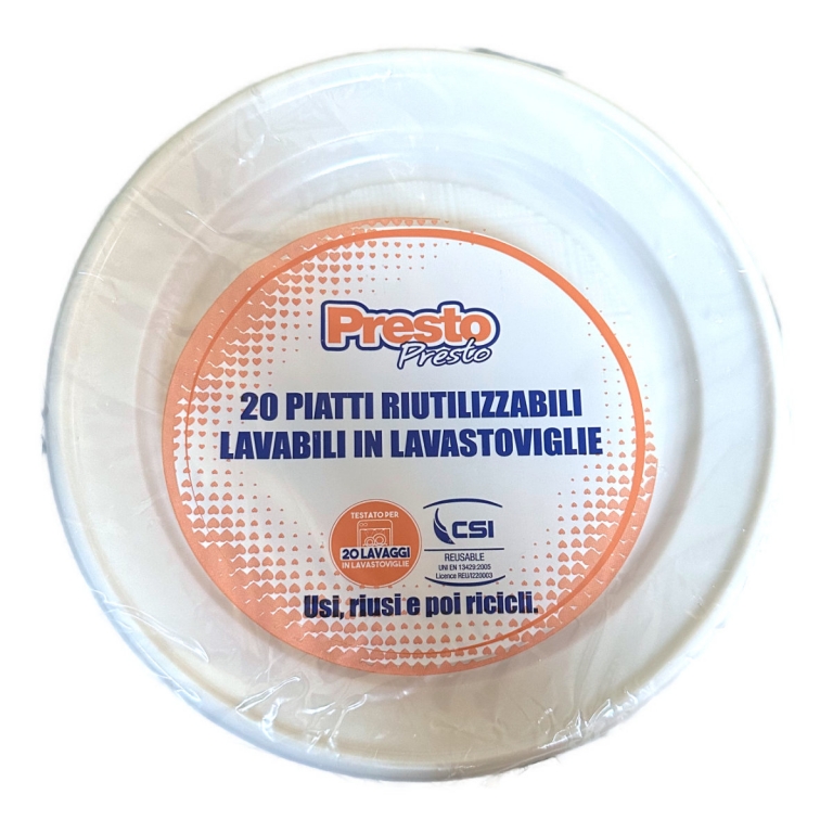 PIATTO PL.PRESTO FONDO RIUTILIZZABILEx20